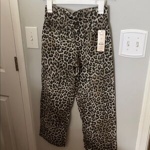 Girls NWT Leopard Print Wide-Leg Pants